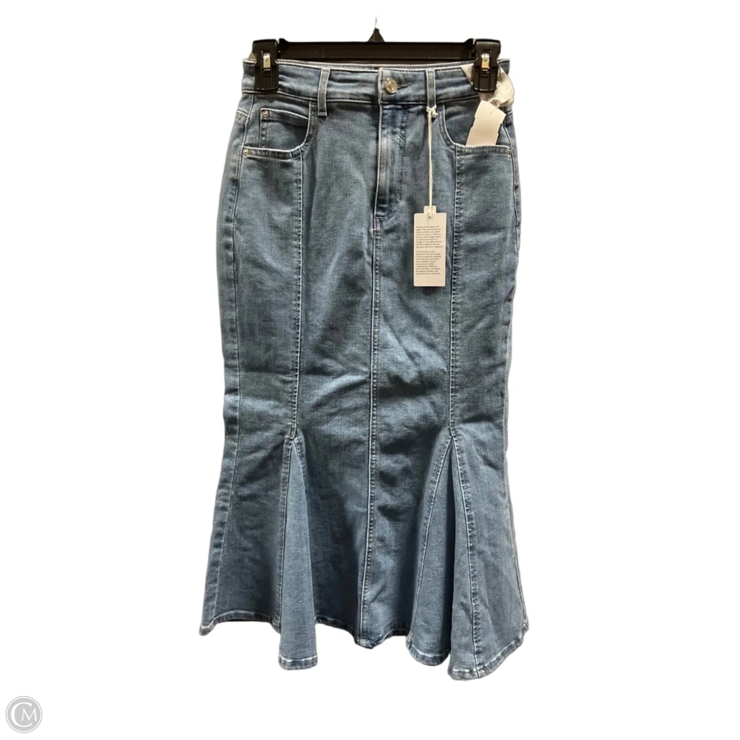 Skirt Midi By Guess In Blue Denim, Size: 2