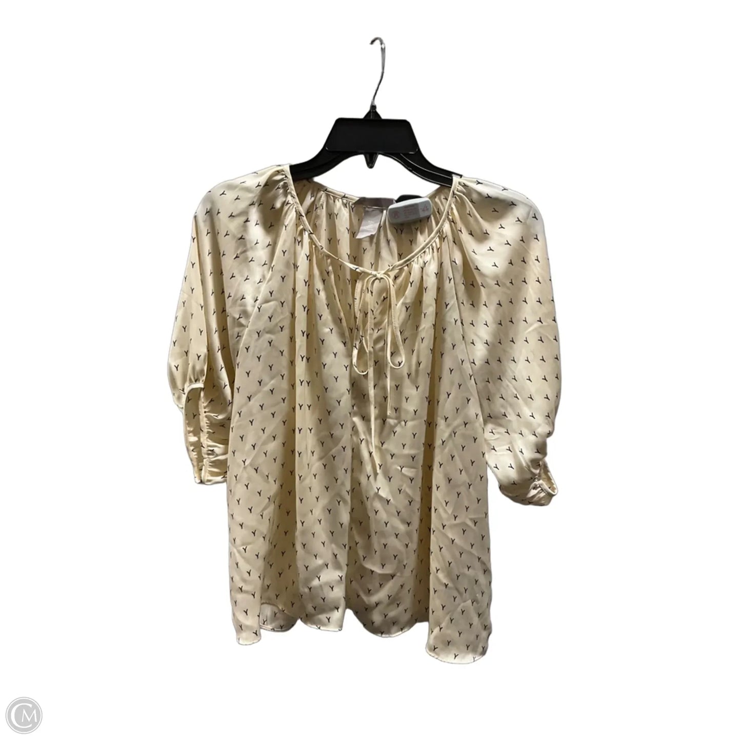 Top Short Sleeve By H&m In Cream, Size: S