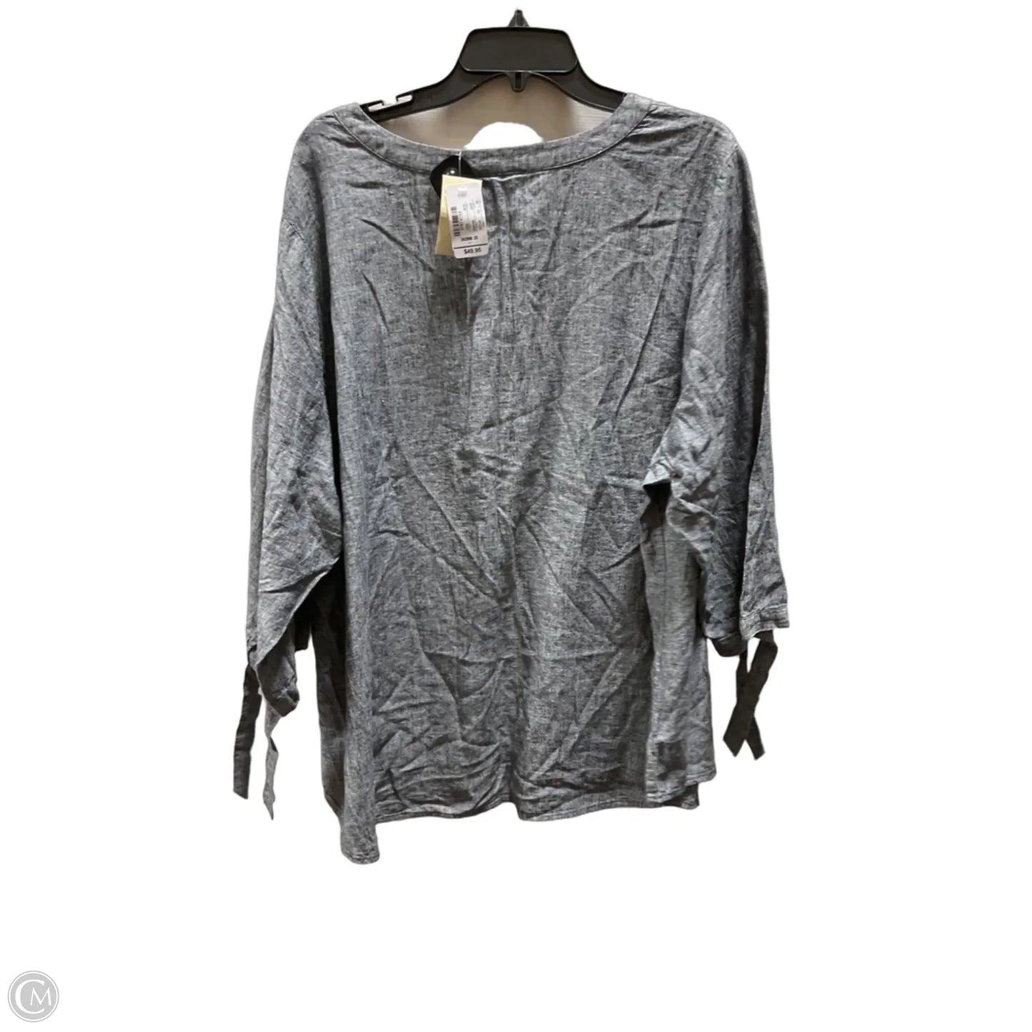 Top 3/4 Sleeve By Cj Banks In Grey, Size: 3x