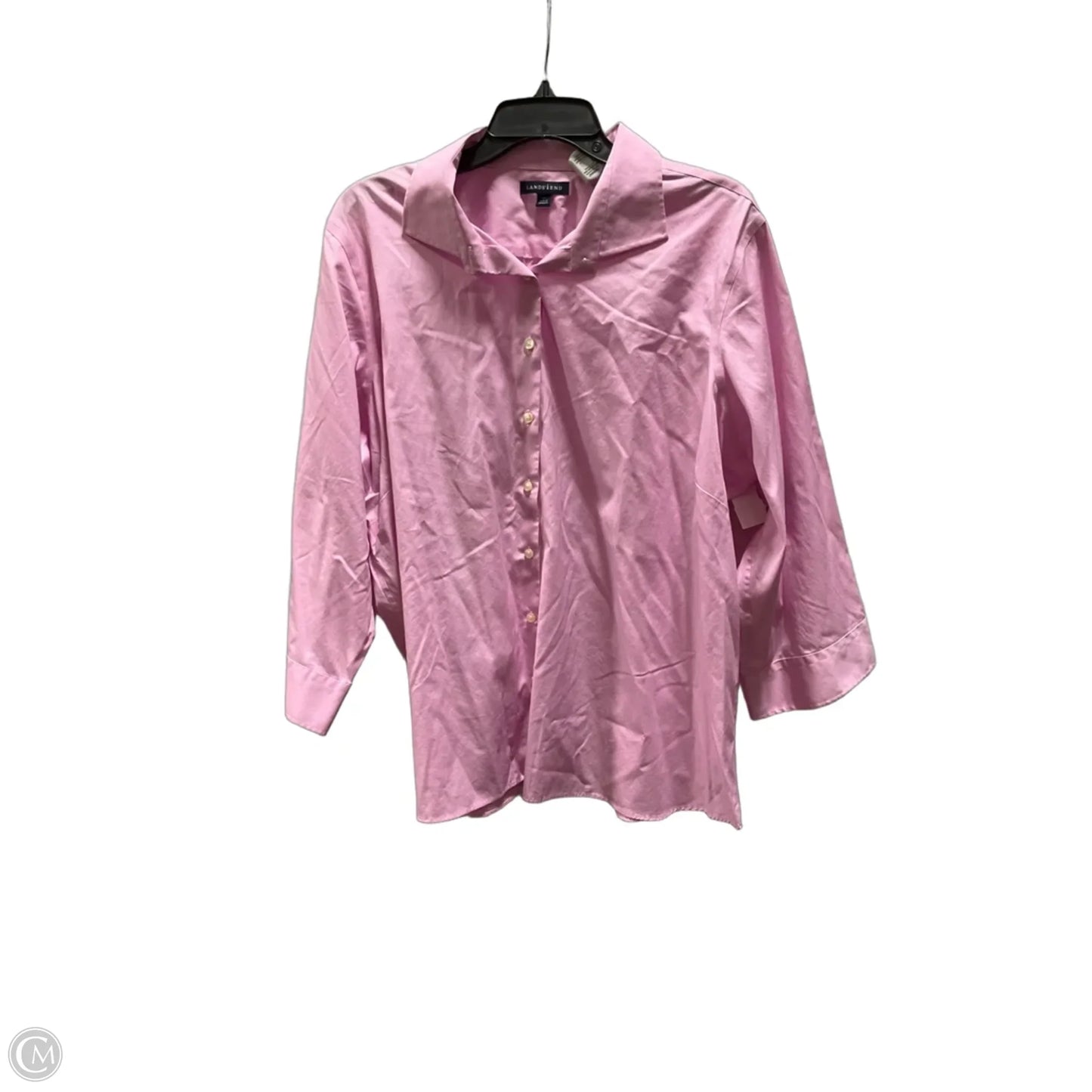 Blouse 3/4 Sleeve By Lands End In Pink, Size: 3x