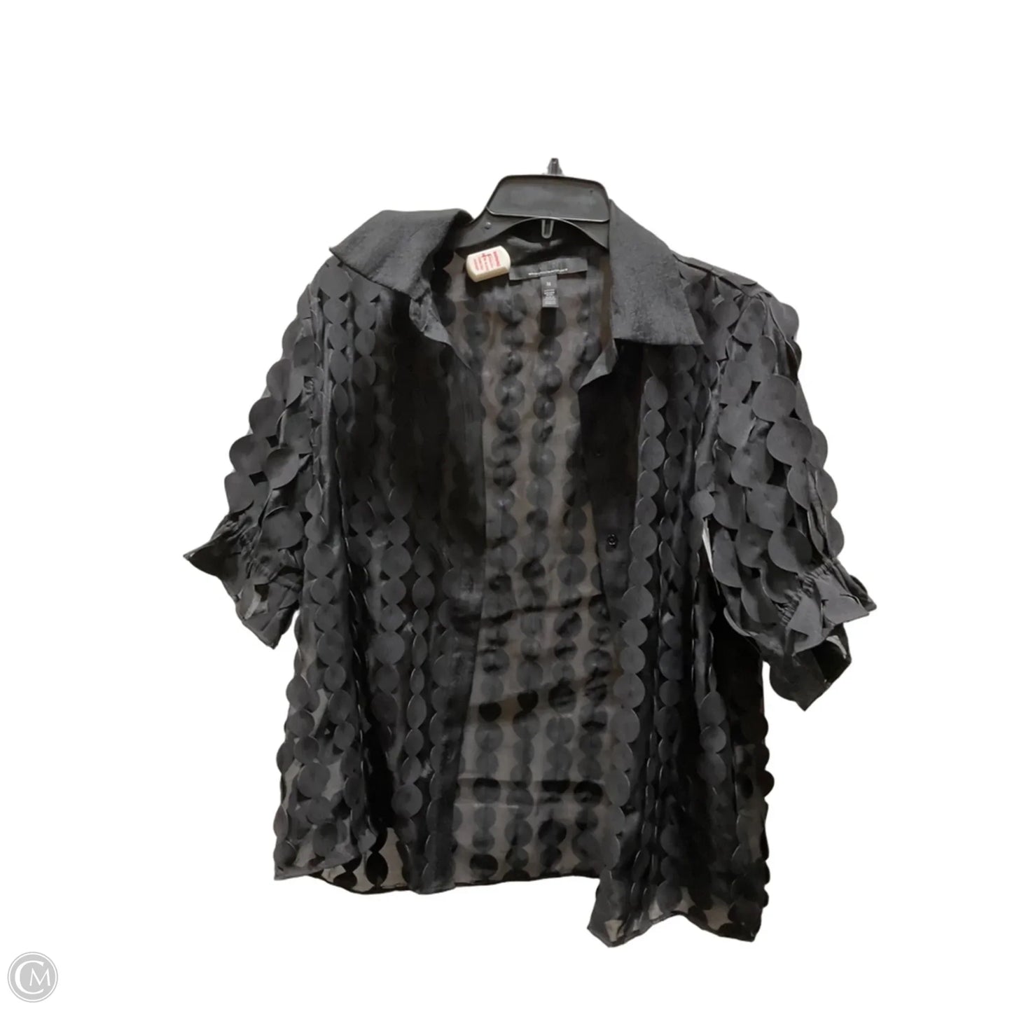 Blouse Short Sleeve By White House Black Market In Black, Size: M