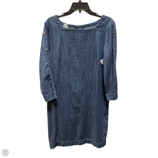 Dress Casual Midi By Talbots In Blue Denim, Size: M