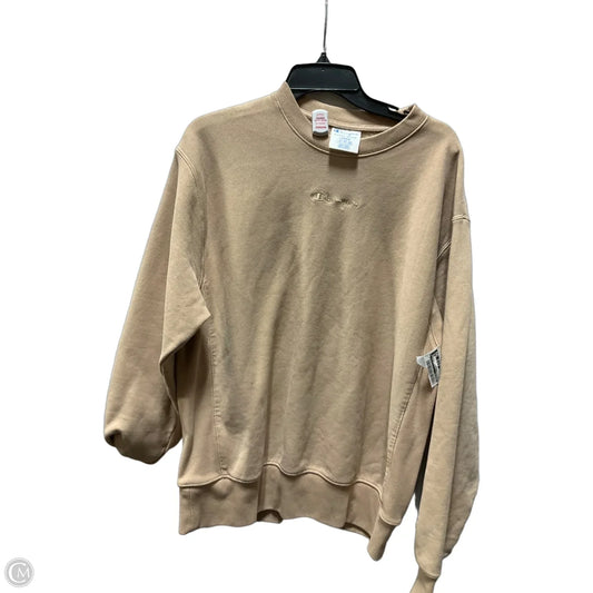 Athletic Sweatshirt Crewneck By Champion In Tan, Size: L