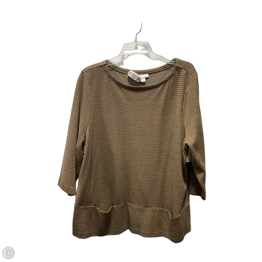 Top 3/4 Sleeve By J. Jill In Brown & Gold, Size: Xl