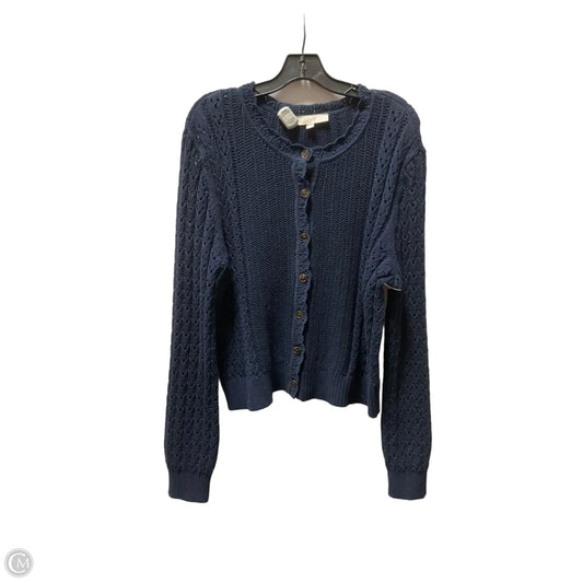 Sweater Cardigan By Loft In Navy, Size: Xxl
