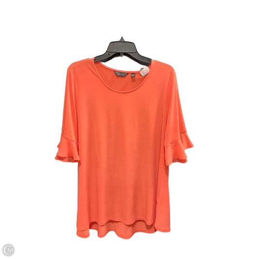 Top 3/4 Sleeve By Susan Graver In Peach, Size: L