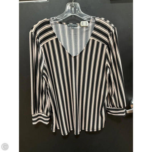 Top Long Sleeve By Adrianna Papell In Black & Pink, Size: M