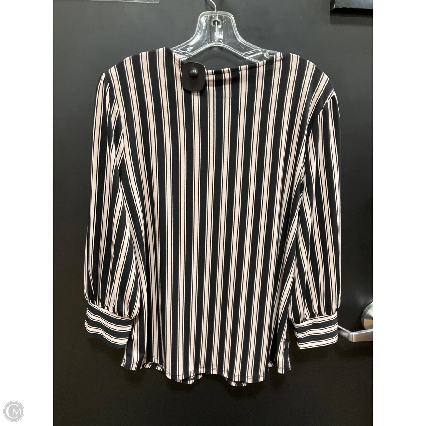 Top Long Sleeve By Adrianna Papell In Black & Pink, Size: M