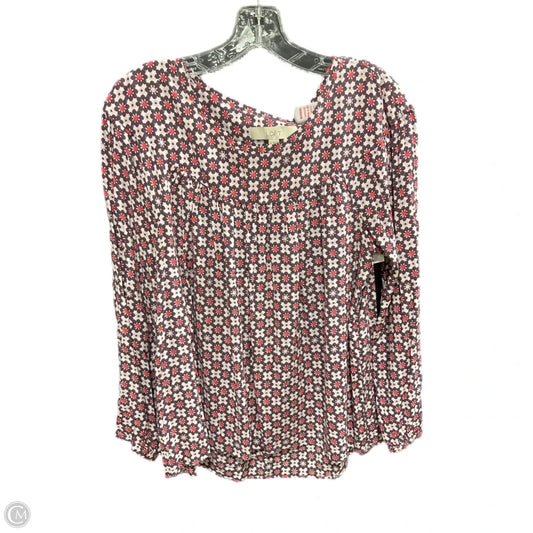 Top Long Sleeve By Loft In Purple, Size: M