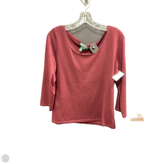 Top Long Sleeve By Lauren By Ralph Lauren In Maroon, Size: L