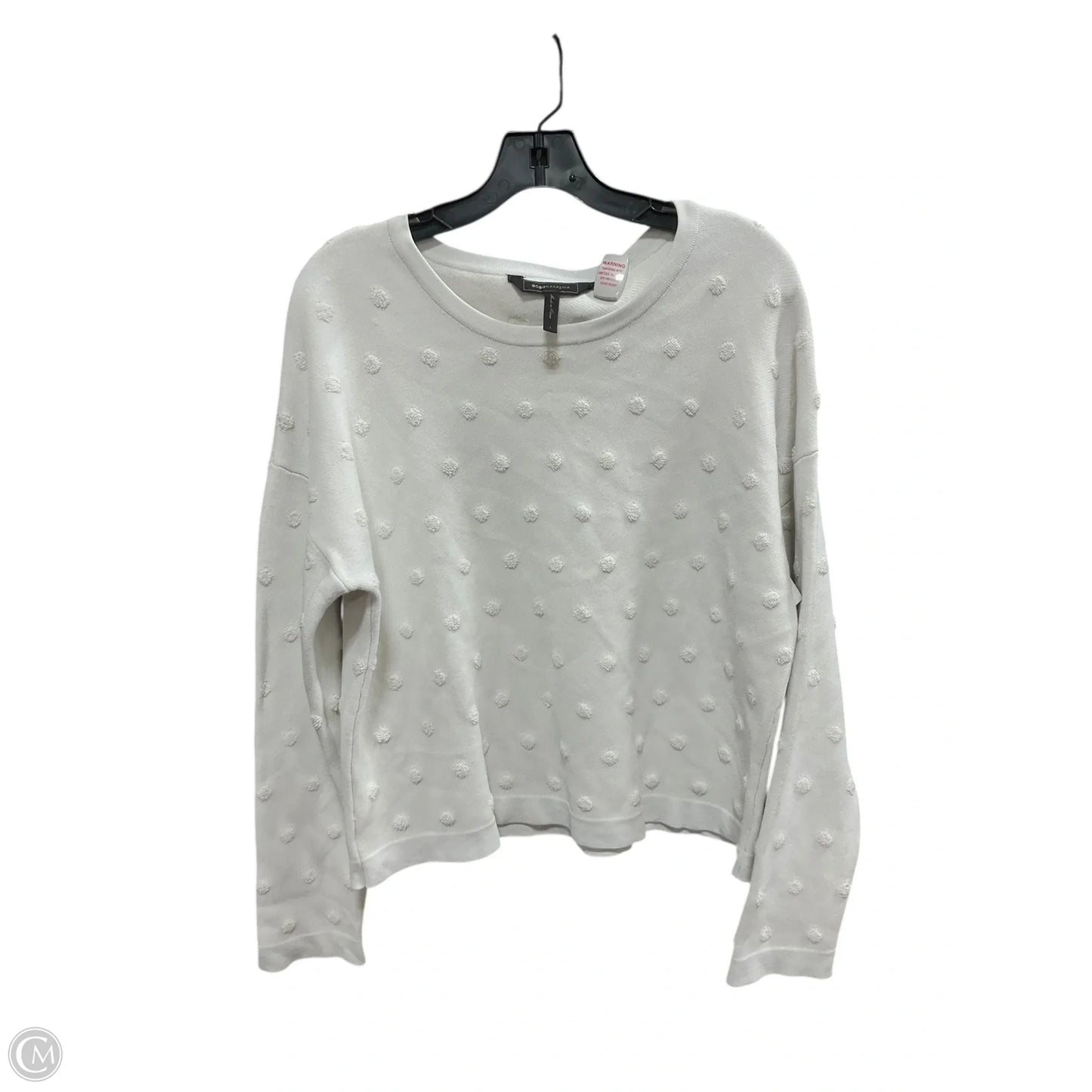 Top Long Sleeve By Bcbgmaxazria In White, Size: L