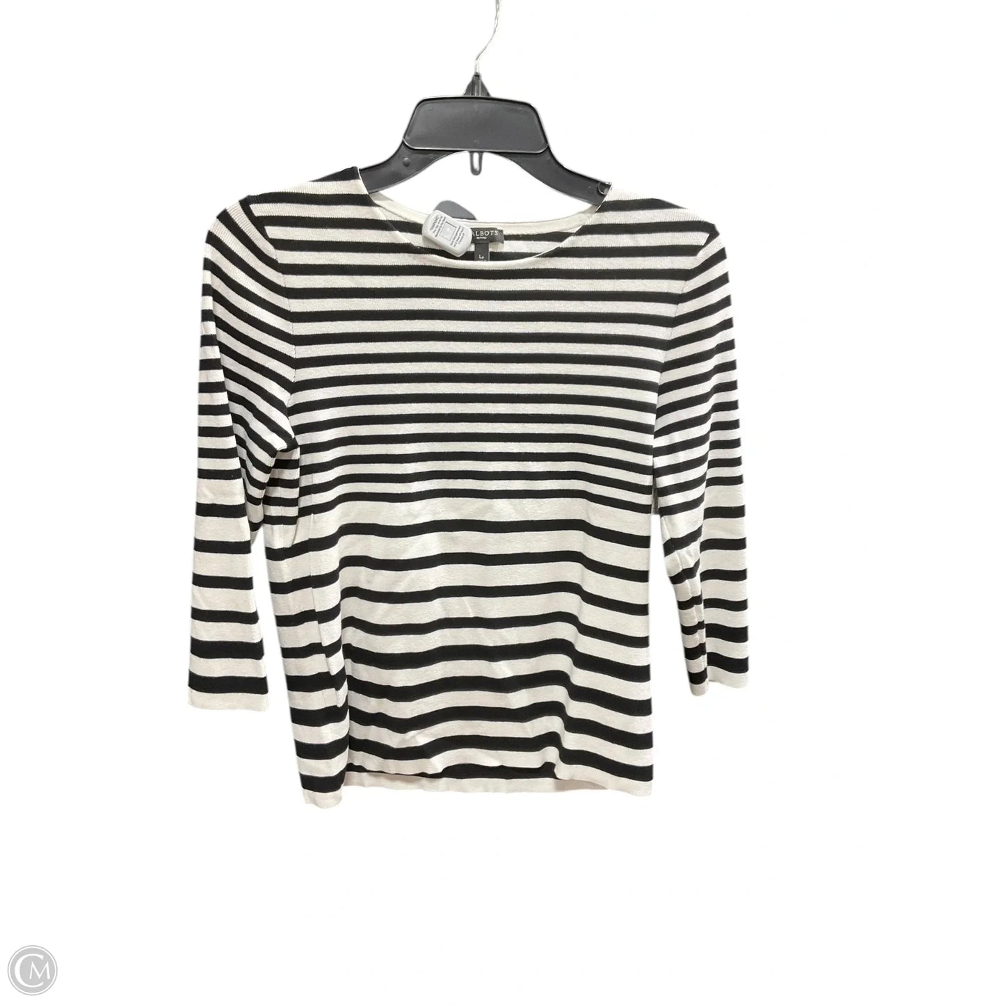 Top Long Sleeve By Talbots In Striped Pattern, Size: Lp