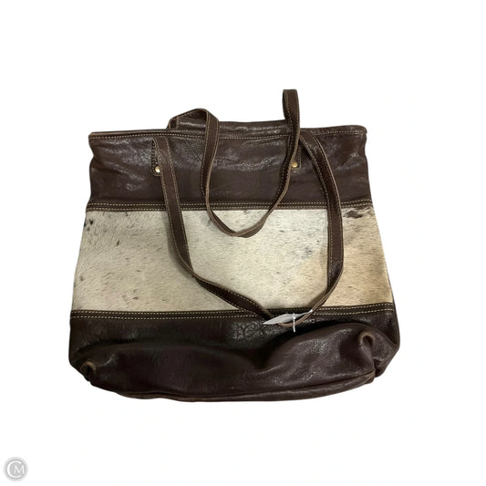Handbag Leather By Myra, Size: Medium