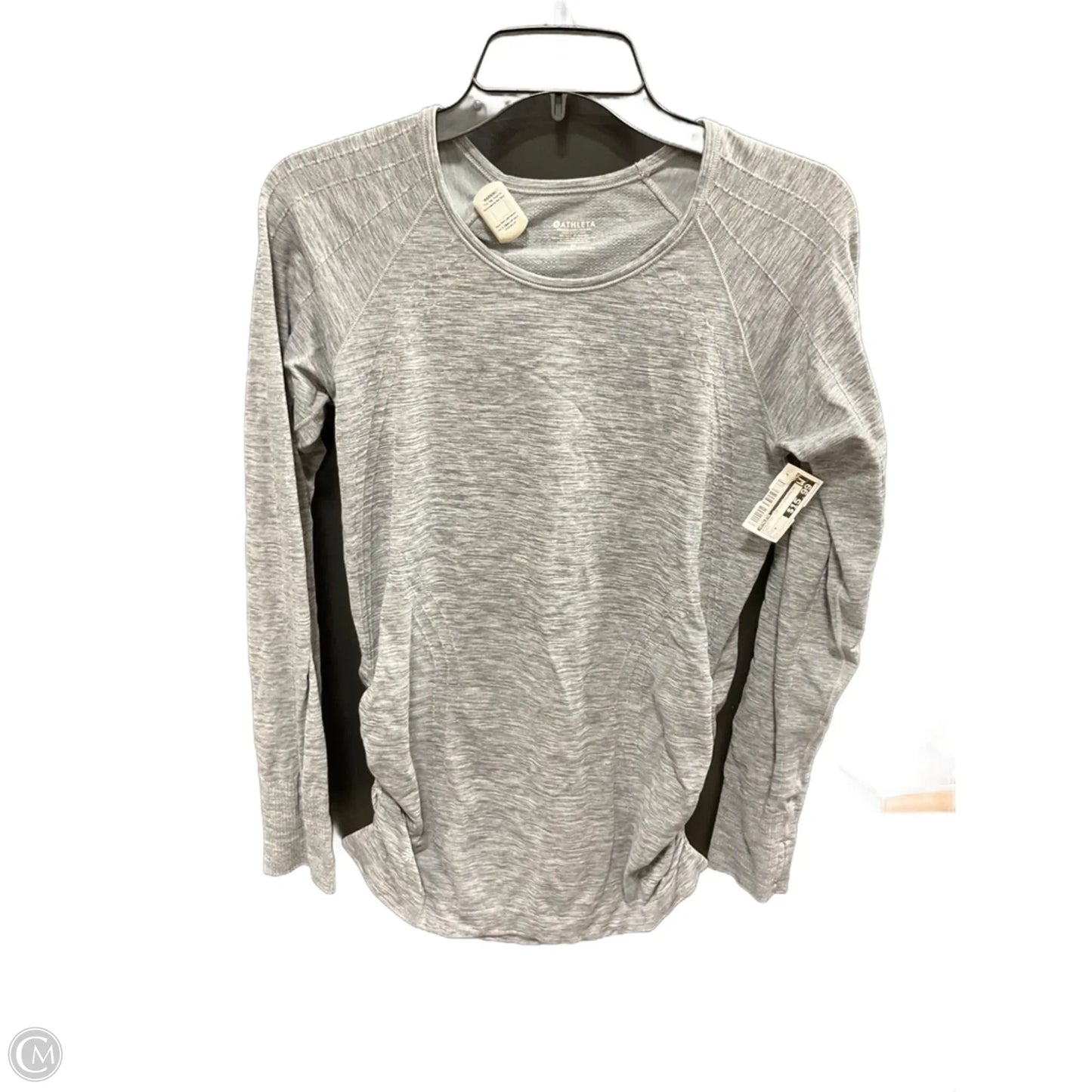 Athletic Top Long Sleeve Crewneck By Athleta In Grey, Size: M