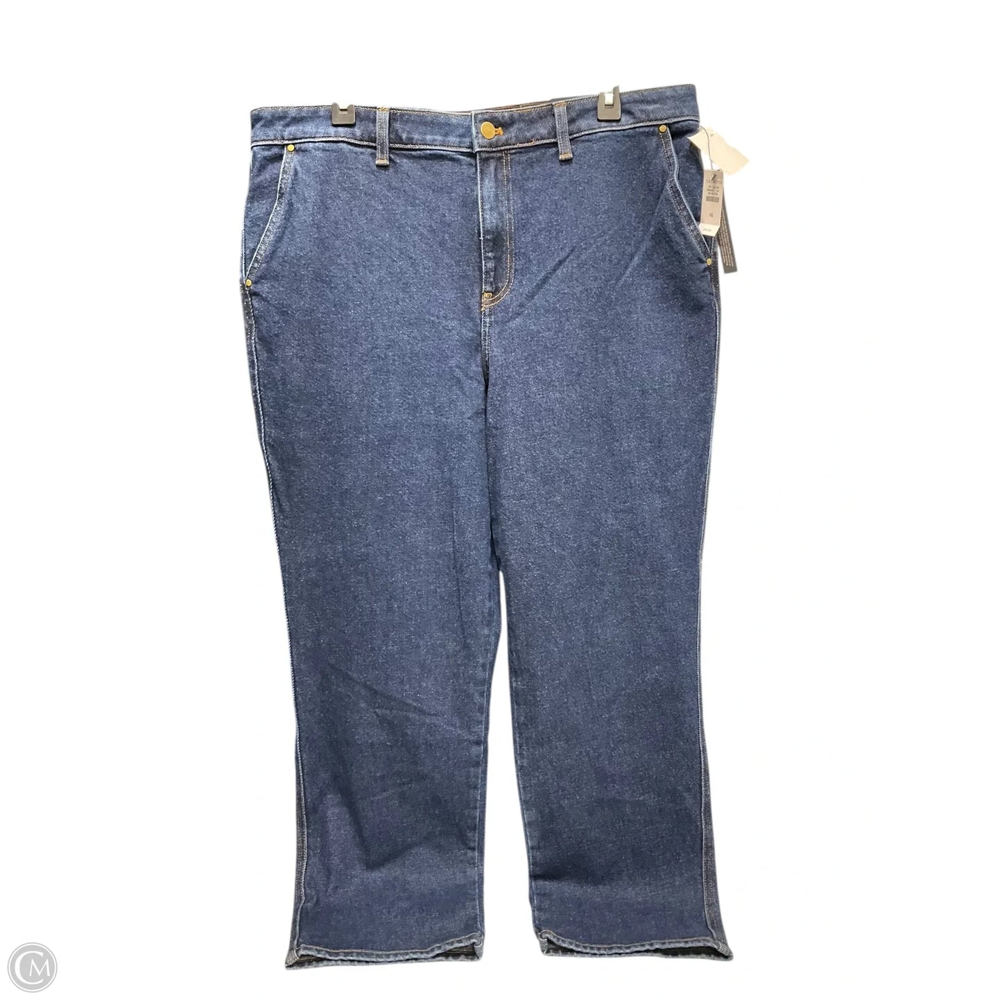 Jeans Straight By Talbots In Blue Denim, Size: 16