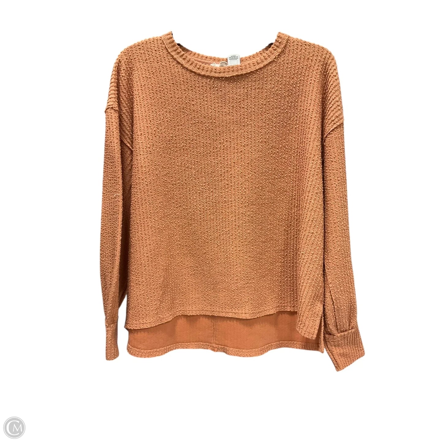 Top Long Sleeve By Blu Pepper In Orange, Size: L