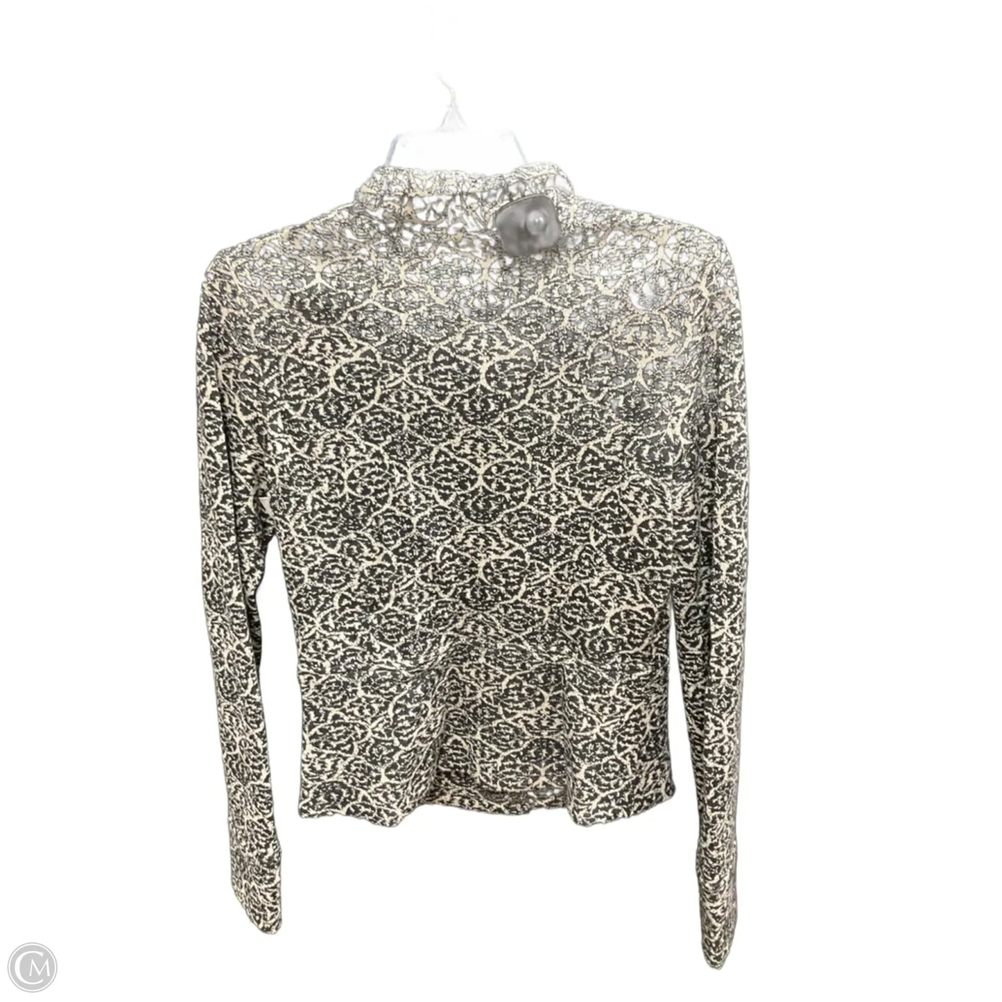 Blouse Designer By Diane Von Furstenberg In Black & Cream, Size: 10