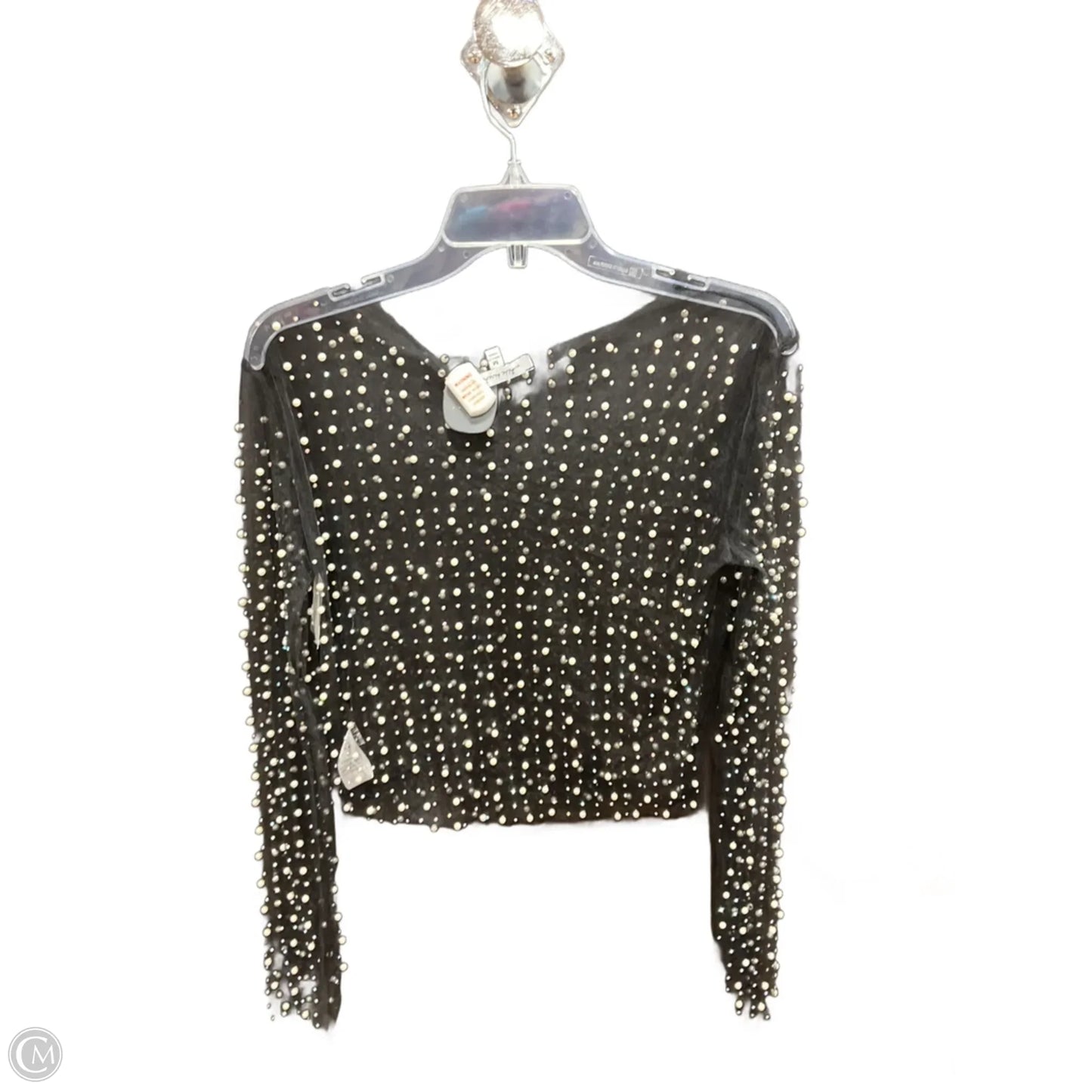 Top Long Sleeve By White Birch In Black & Silver, Size: M