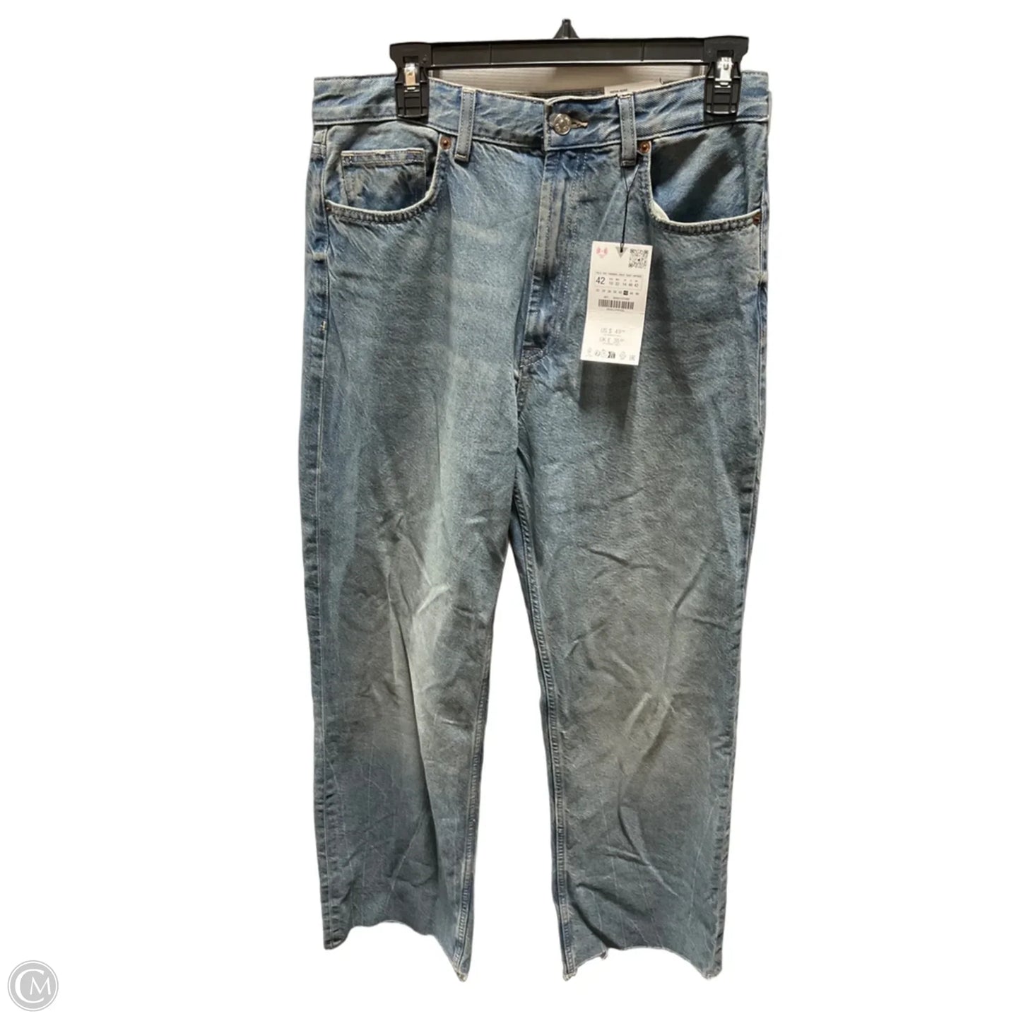 Jeans Wide Leg By Zara In Blue Denim, Size: 10