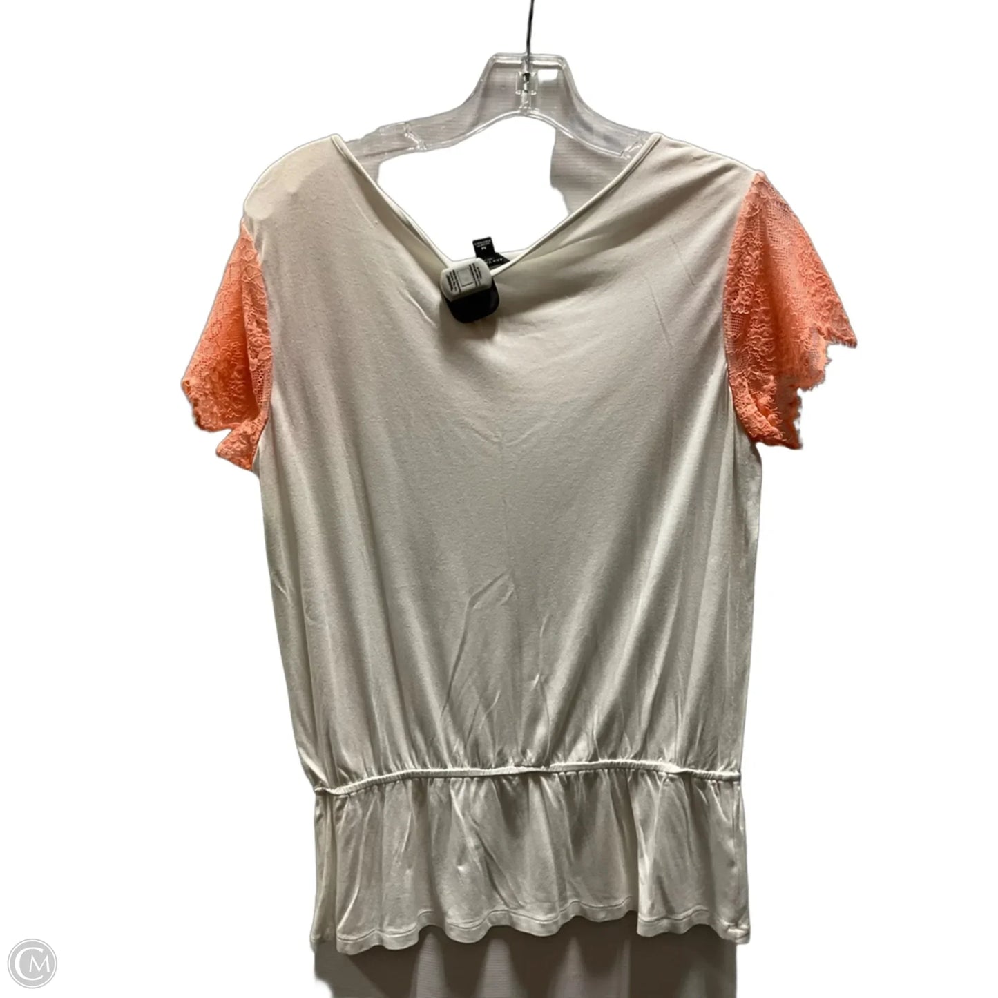 Top Short Sleeve By Ann Taylor In White, Size: M