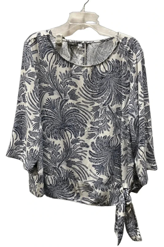 Top 3/4 Sleeve By Talbots In Blue, Size: 18