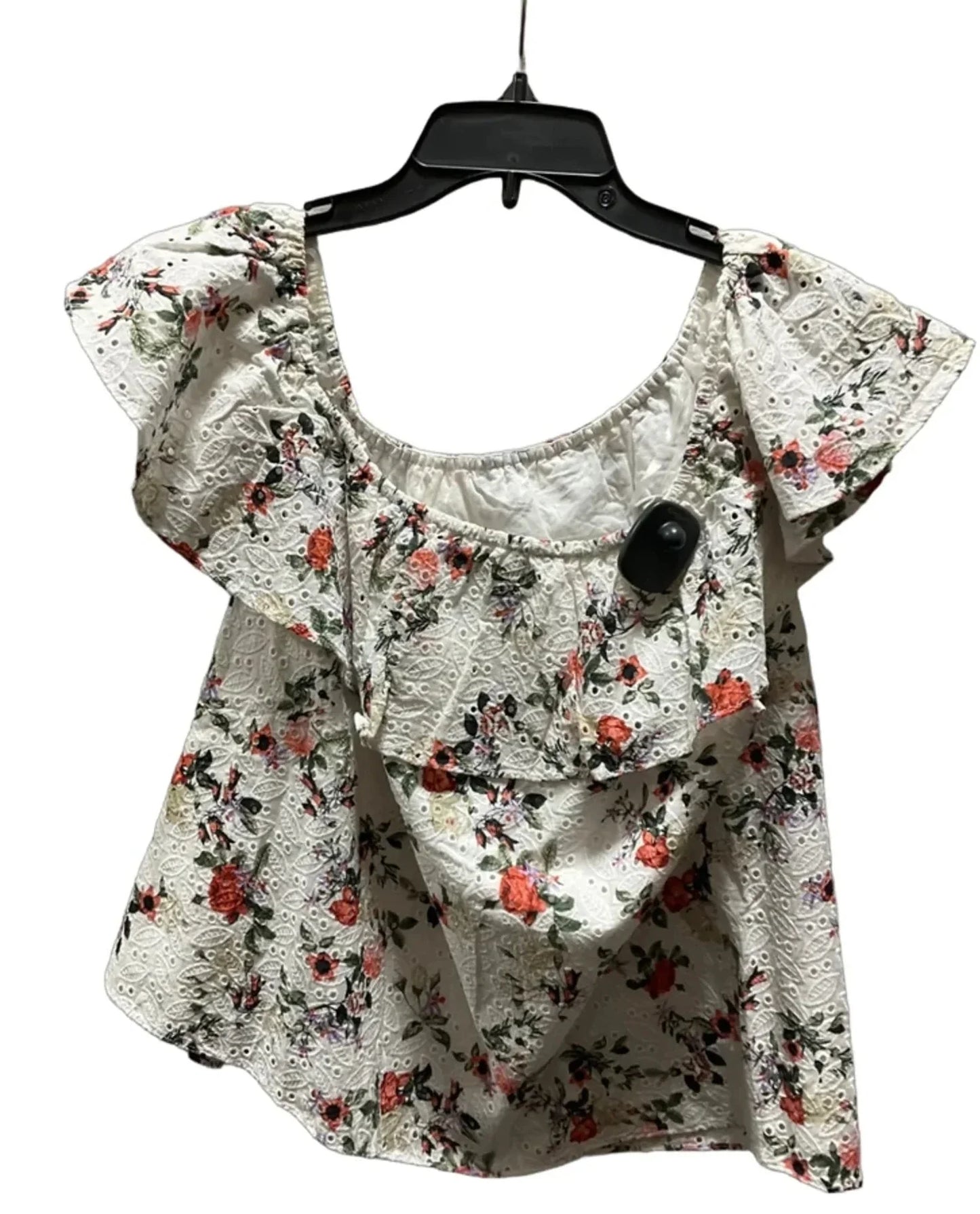 Top Short Sleeve By Inc In Floral Print, Size: Xl