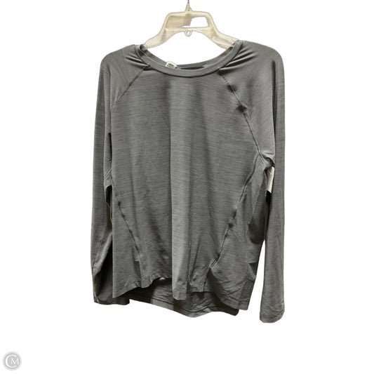 Athletic Top Long Sleeve Collar By Athleta In Grey, Size: L