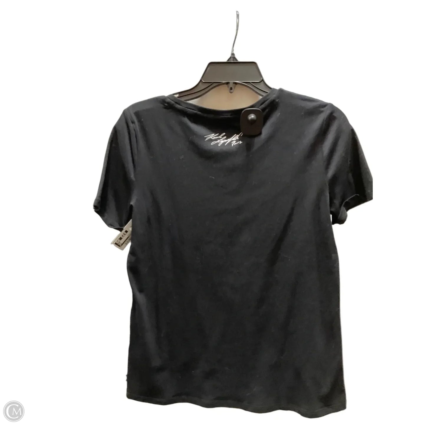 Top Short Sleeve Designer By Karl Lagerfeld In Black, Size: Xs