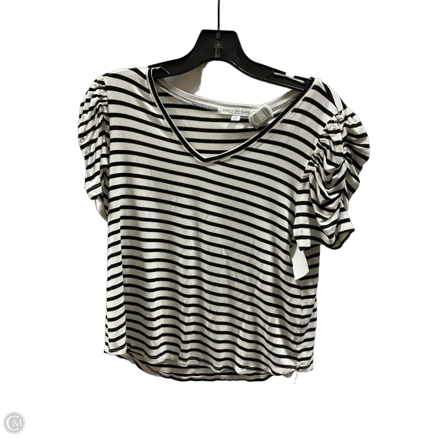 Top Short Sleeve By Green Envelope In Striped Pattern, Size: M