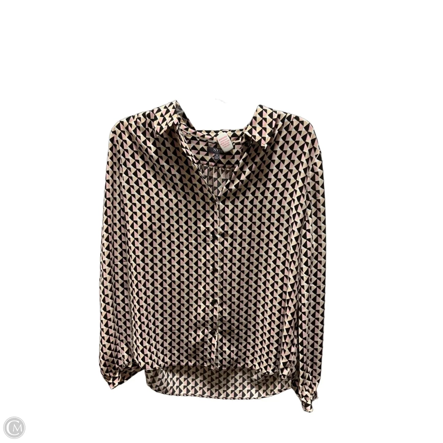 Blouse Long Sleeve By Not Your Daughters Jeans In Pink, Size: S