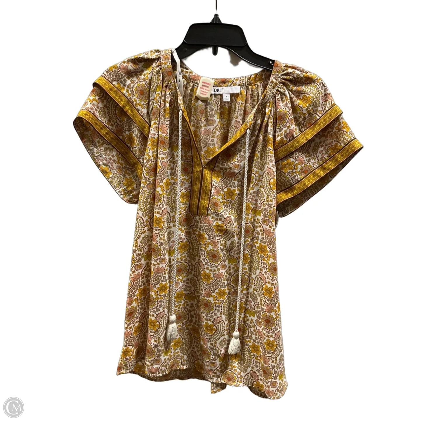 Top Short Sleeve By Dr2 In Yellow, Size: M