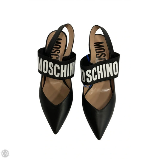 Shoes Luxury Designer By Moschino In Black, Size: 9