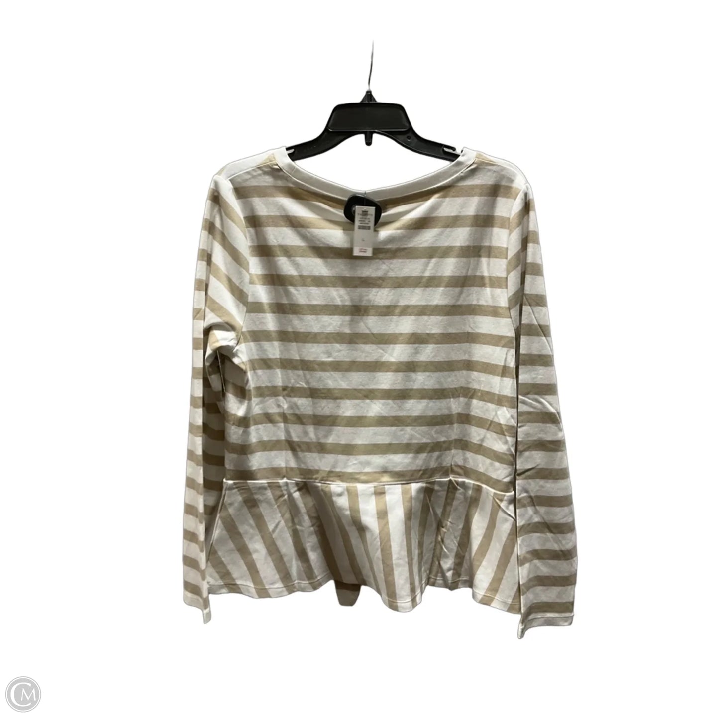 Top Long Sleeve By Talbots In Striped Pattern, Size: L