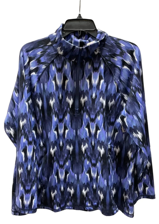 Athletic Top Long Sleeve Collar By Talbots In Blue, Size: Xl