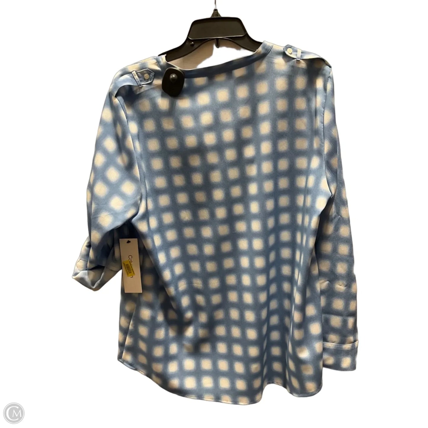 Blouse Long Sleeve By Calvin Klein In Blue, Size: Xl
