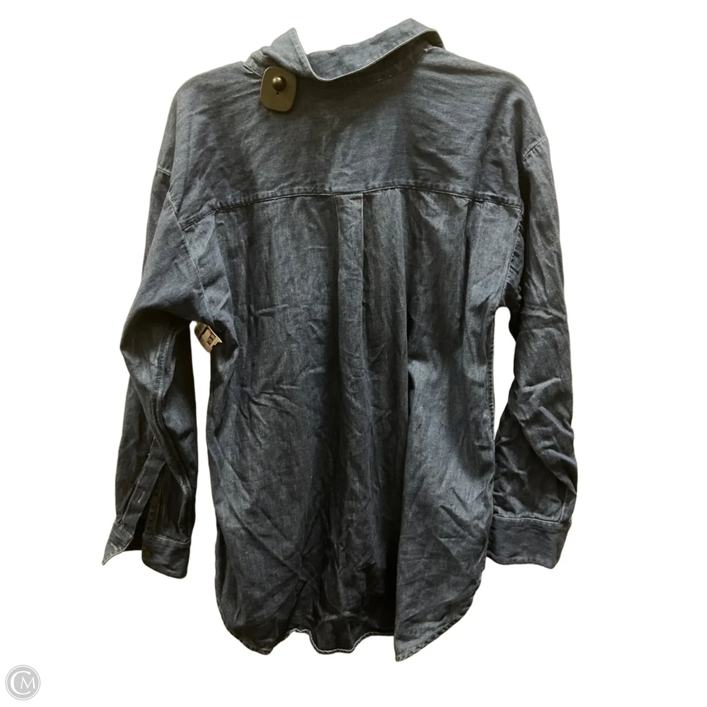 Blouse Long Sleeve By Loft In Blue Denim, Size: M
