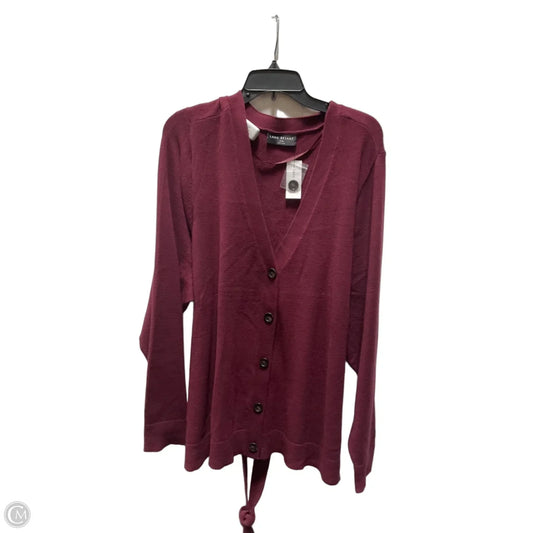 Cardigan By Lane Bryant In Maroon, Size: 4x