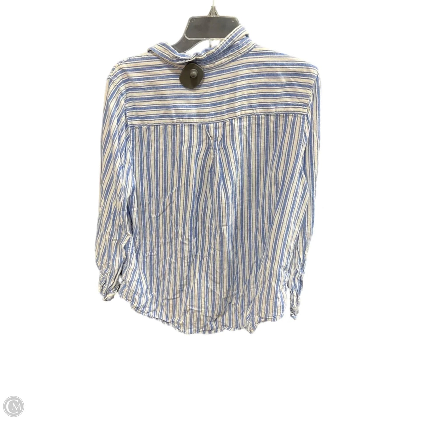 Blouse Long Sleeve By Lola River In Striped Pattern, Size: L