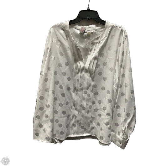 Top Long Sleeve By Calvin Klein In White, Size: 3x