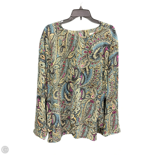 Top Long Sleeve By J. Jill In Green, Size: 4x