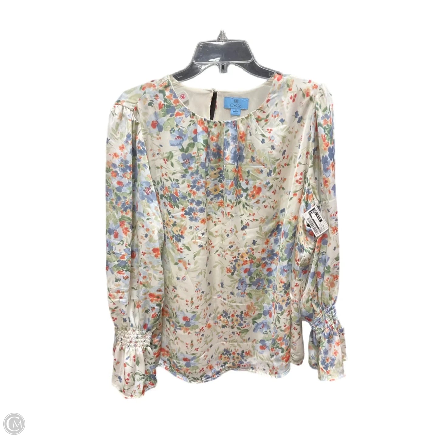 Top Long Sleeve By Cece In Floral Print, Size: 1x