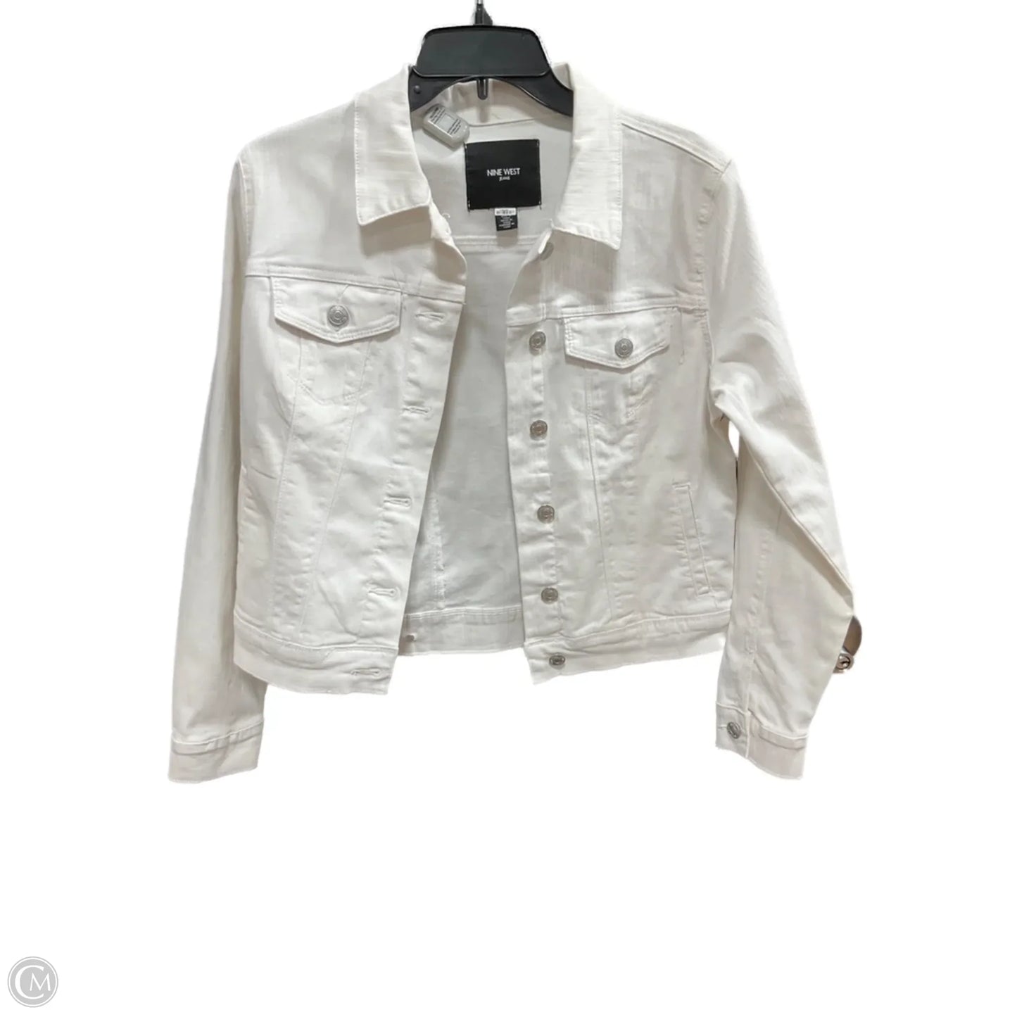 Jacket Denim By Nine West In White, Size: M