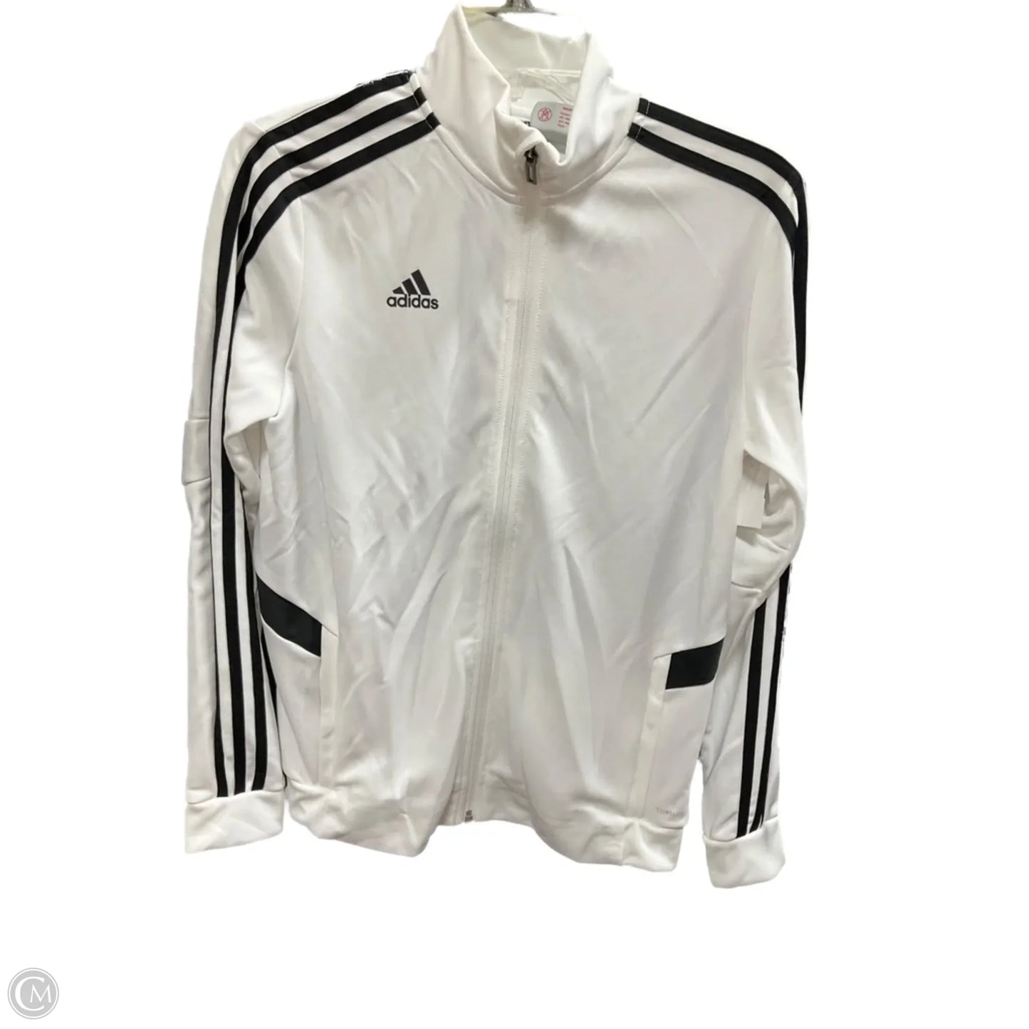Athletic Jacket By Adidas In White, Size: M