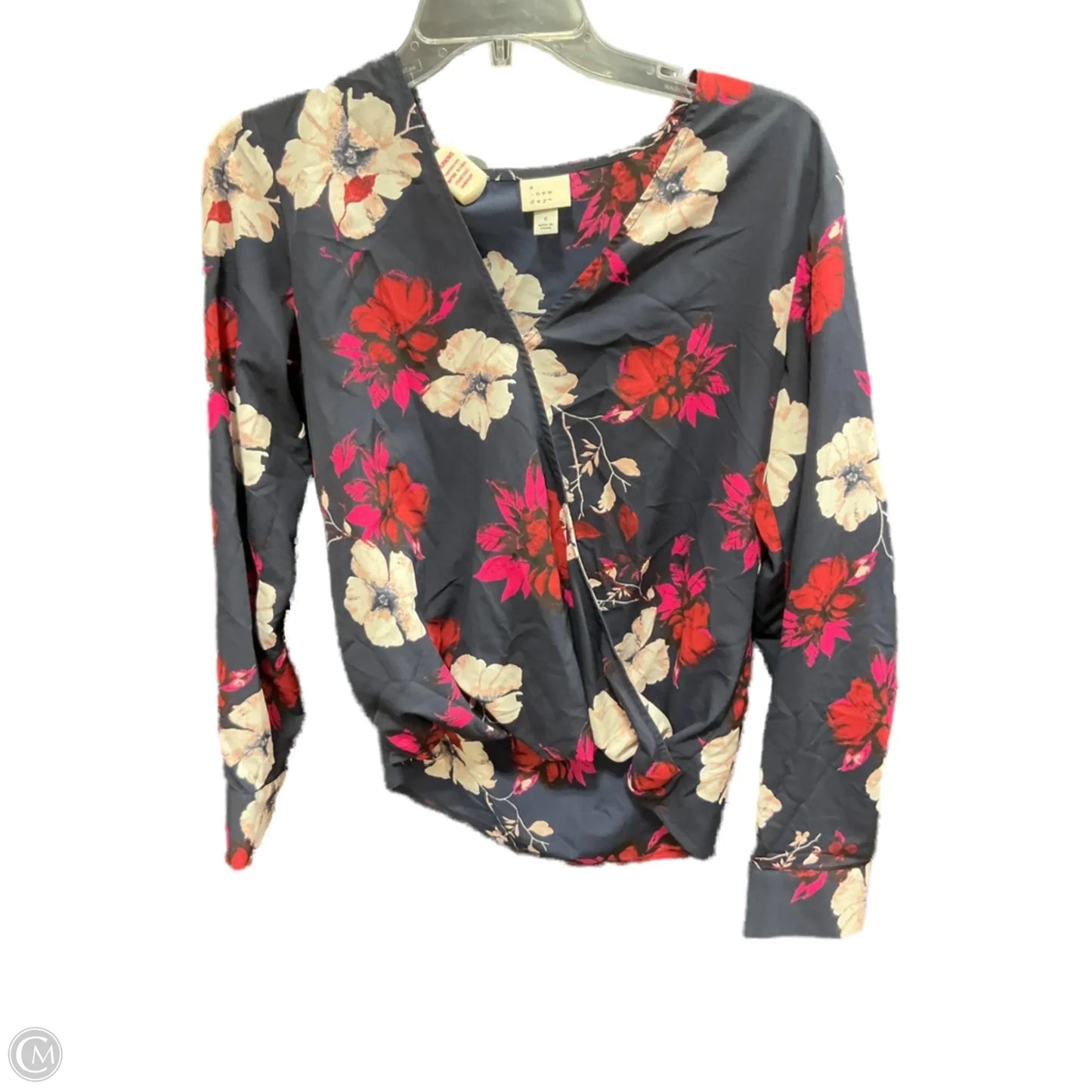 Top Long Sleeve By A New Day In Floral Print, Size: S