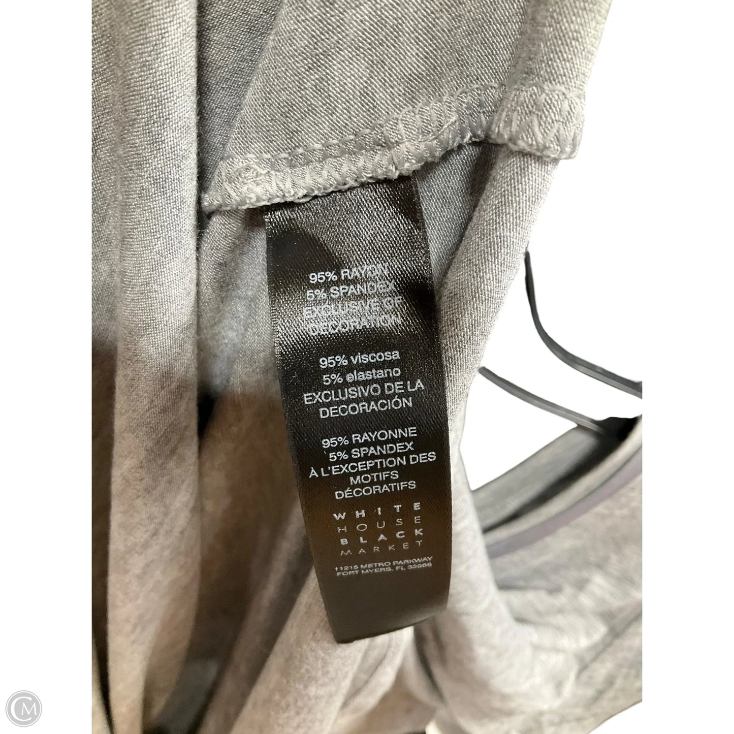 Top Short Sleeve By White House Black Market In Grey, Size: M