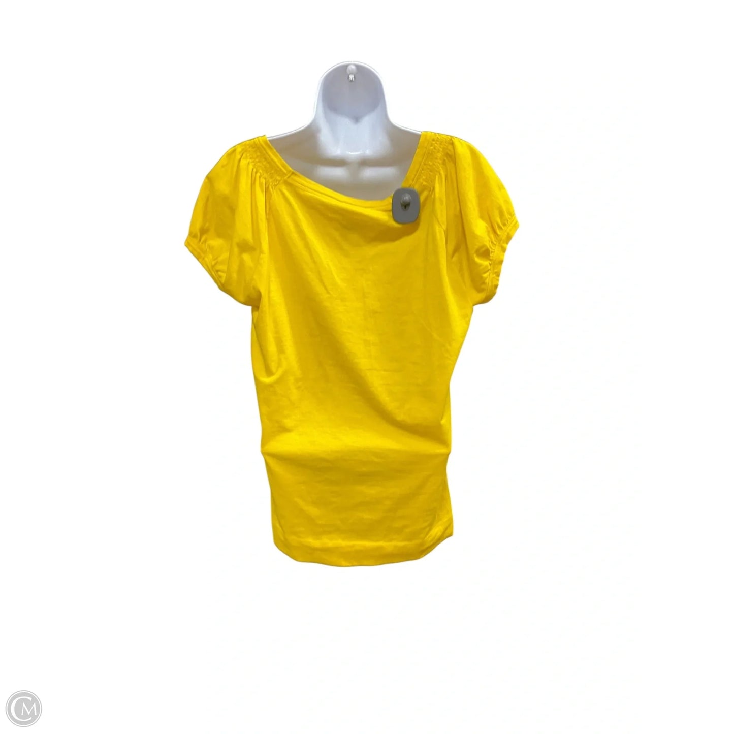 Top Short Sleeve By Banana Republic In Yellow, Size: L