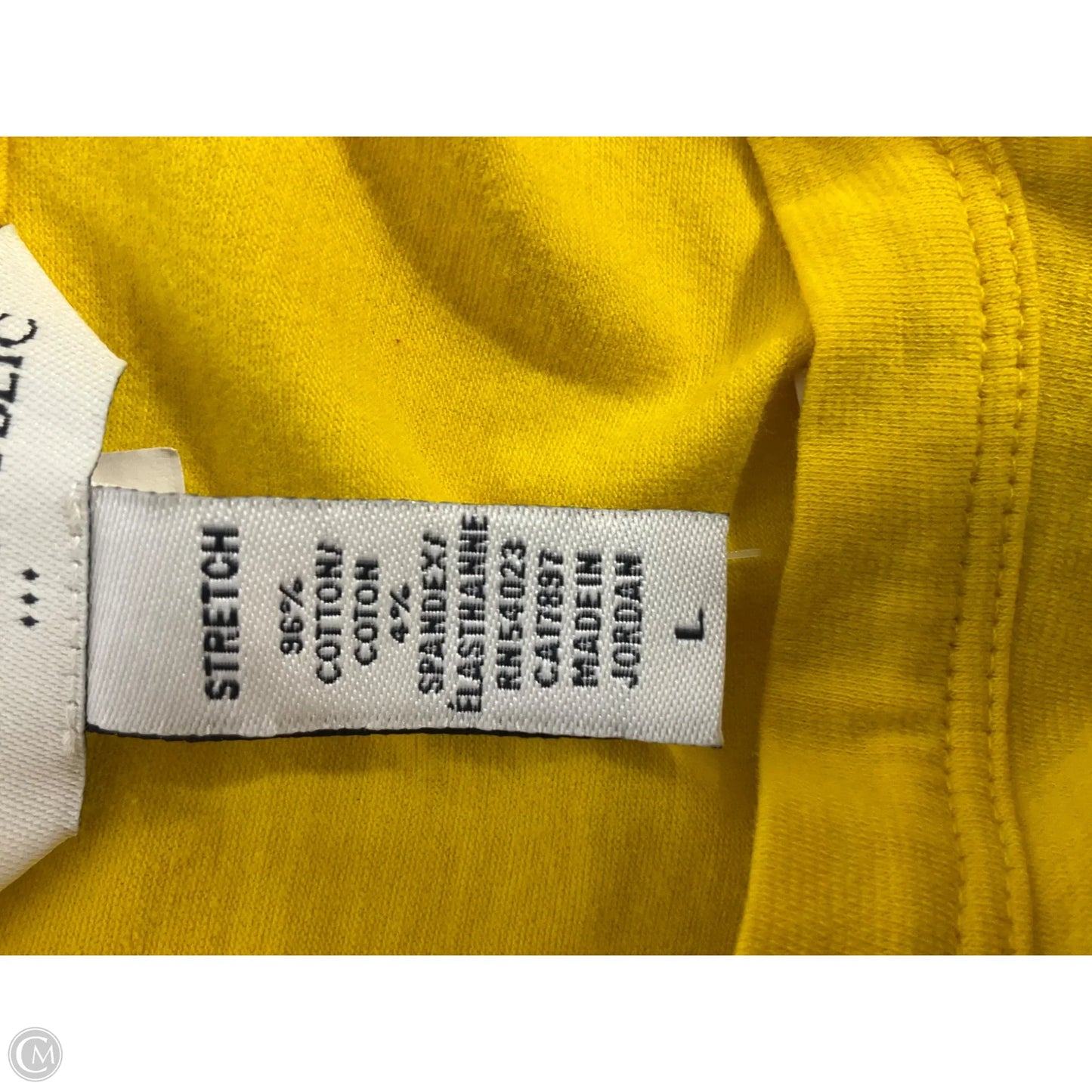 Top Short Sleeve By Banana Republic In Yellow, Size: L