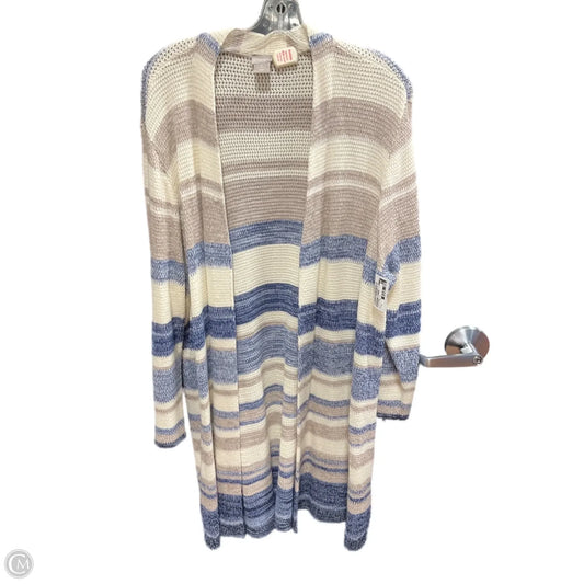 Cardigan By Chicos In Striped Pattern, Size: Xl