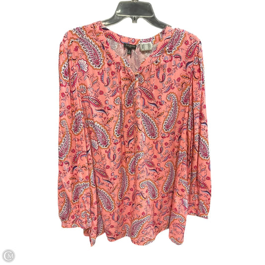 Top 3/4 Sleeve By Talbots In Pink, Size: 2x