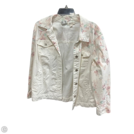 Jacket Denim By Style And Company In Floral Print, Size: L